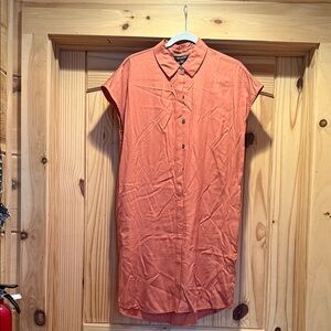 The Limited Women's Orange Button Down Shirt Dress